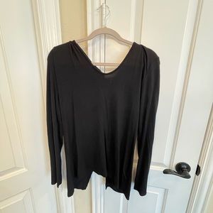 Red Haute black top high/low with drawstring back size large